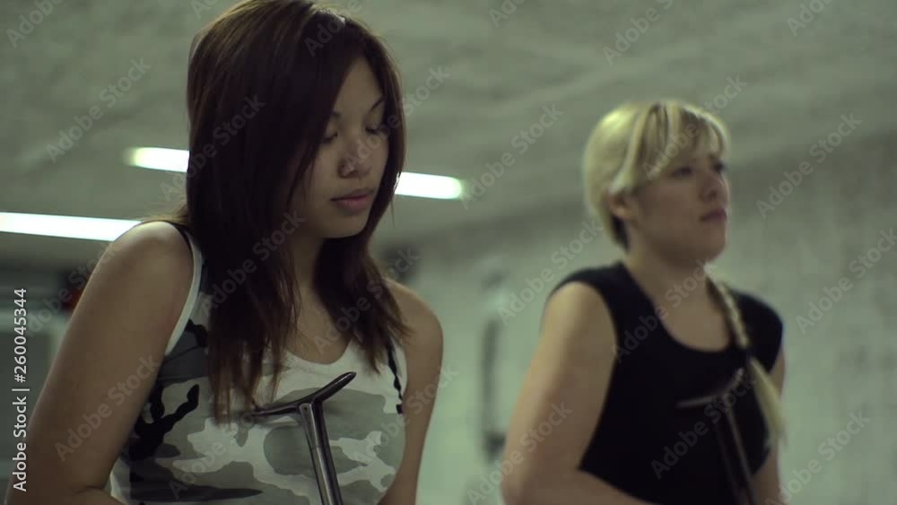 Slow Motion - Asia Girl Aiming MP-40