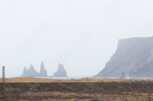 Basalt columns near Halsanefshellir cave at Reynisfjara Black Sand Beach,Myrdalur,South Iceland photo