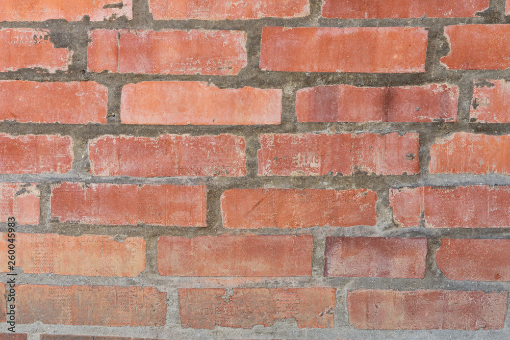 Old red brick wall background Old red brick wall background