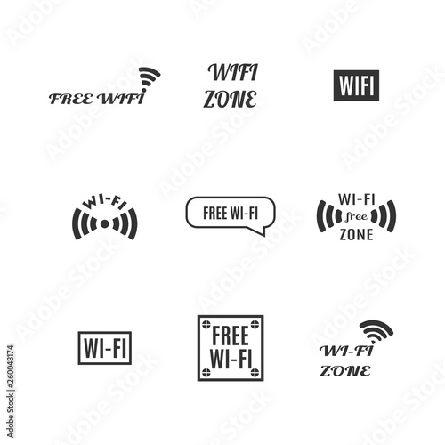 Set of wireless icons, vector illustration.