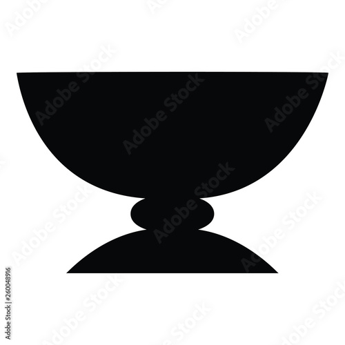 A black and white vector silhouette of a bowl