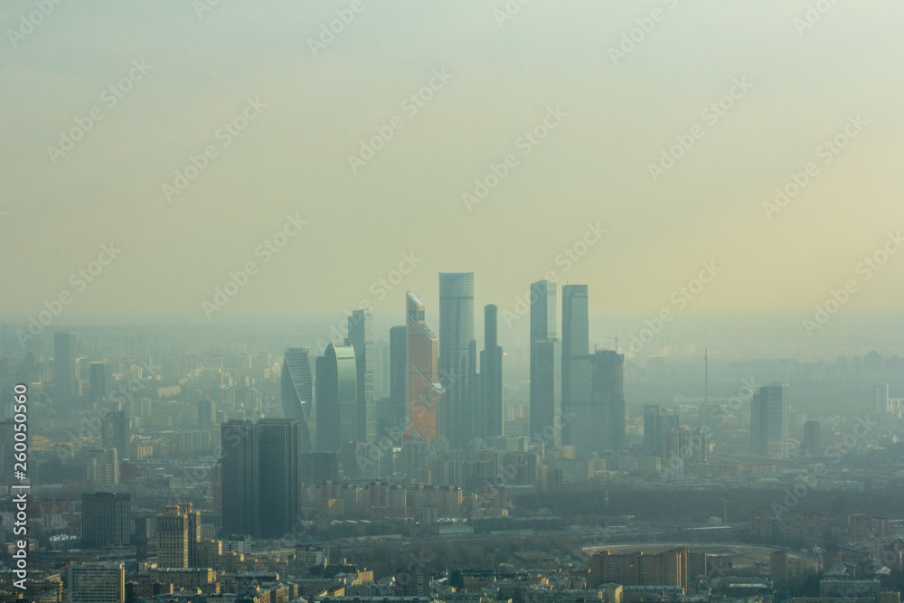 Moscow city buildings view 