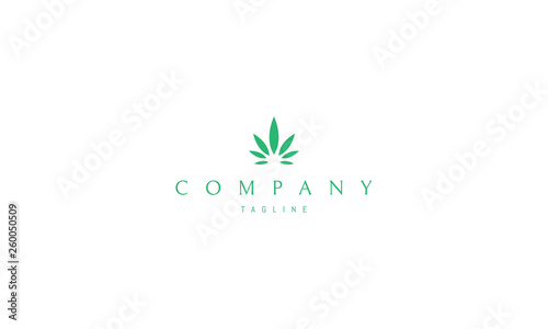 Cannabis Leaf Medical Black vector logo design