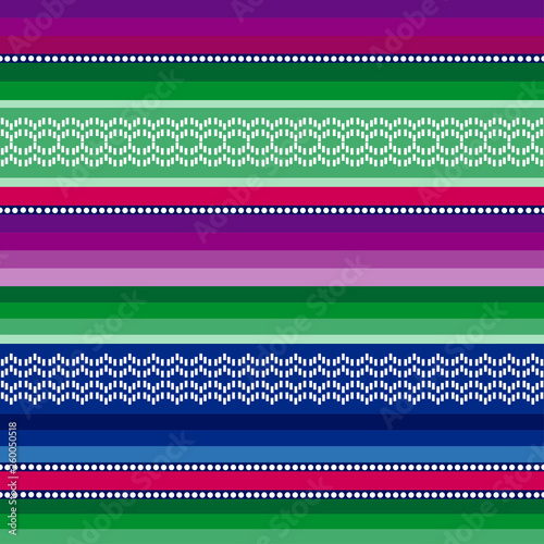 Mexican stripes seamless pattern vector. Rebozo traditional design.