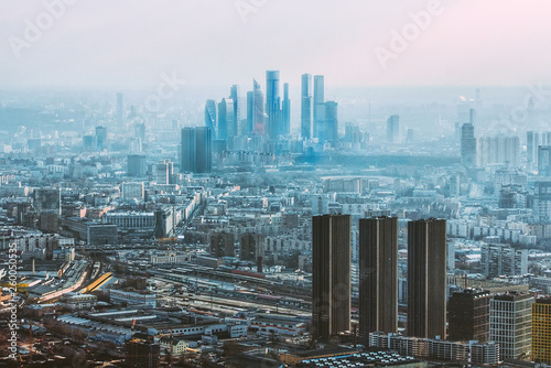 Moscow city buildings view  © Contarez