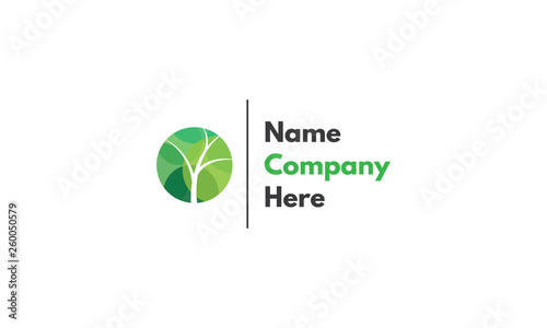 Tree Green abstract Circle vector logo design