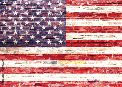Flaga USA - graffiti