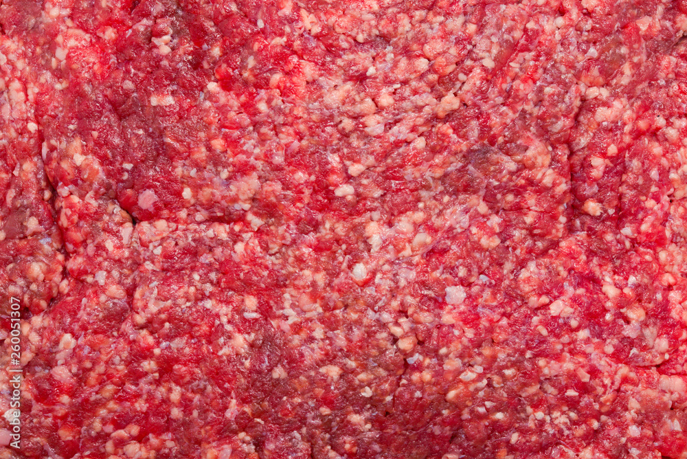 Raw chopped meat isolated on white background.
