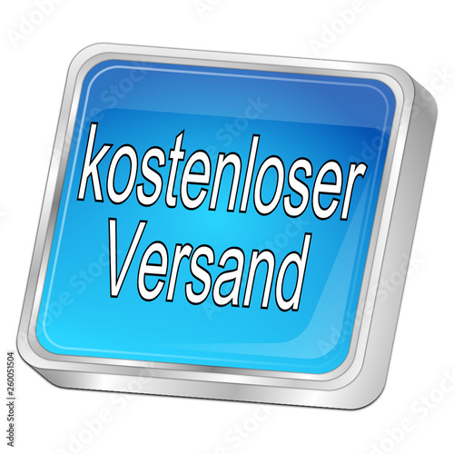 free Delivery Button - in german - 3D illustration