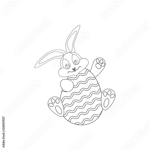 Easter rabbit and egg outline