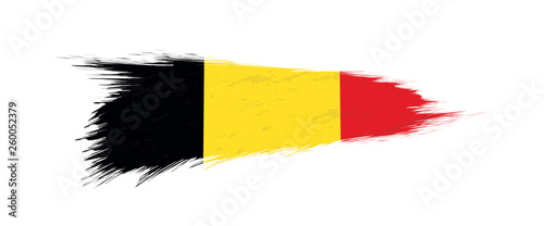Flag of Belgium in grunge brush stroke.