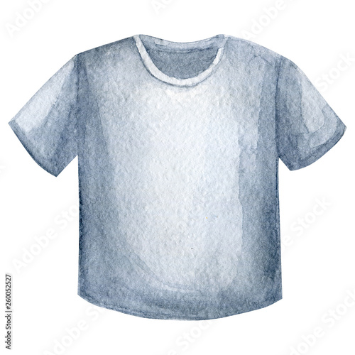 Black watercolor t-shirt design template. Watercolour sketch