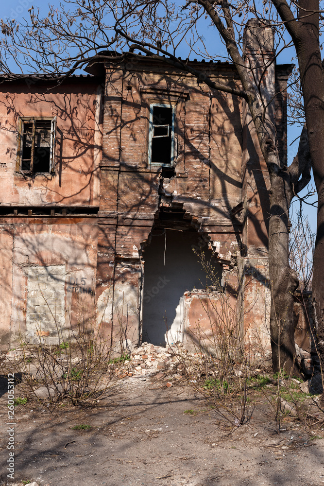 Ruin. Residential building destroyed by time