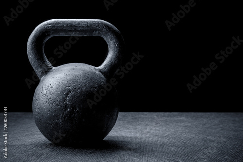 kettlebell on a black background
