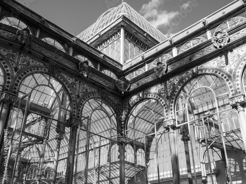 Glass palace in black and white