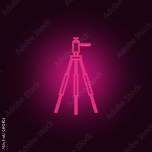 tripod for the camera icon. Elements of Photo in neon style icons. Simple icon for websites, web design, mobile app, info graphics