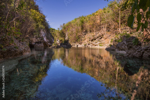 Lagoon sightseeing destination kinatarkan Island with crystal clear water and a rocky terrain a calm lagoon water at this viewpoint of kinatarkan