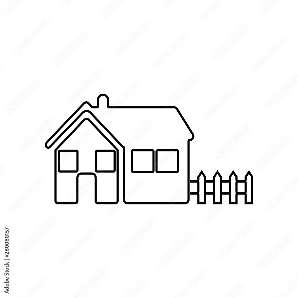 house with a fence icon. Element of zoo for mobile concept and web apps icon. Outline, thin line icon for website design and development, app development house with a fence icon. Element of zoo for mobile concept and web apps icon. Outline, thin line icon for website design and development, app development