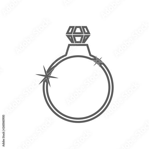 Diamond ring icon. Element of Romance for mobile concept and web apps icon. Outline, thin line icon for website design and development, app development