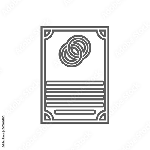 marriage contract icon. Element of Romance for mobile concept and web apps icon. Outline, thin line icon for website design and development, app development