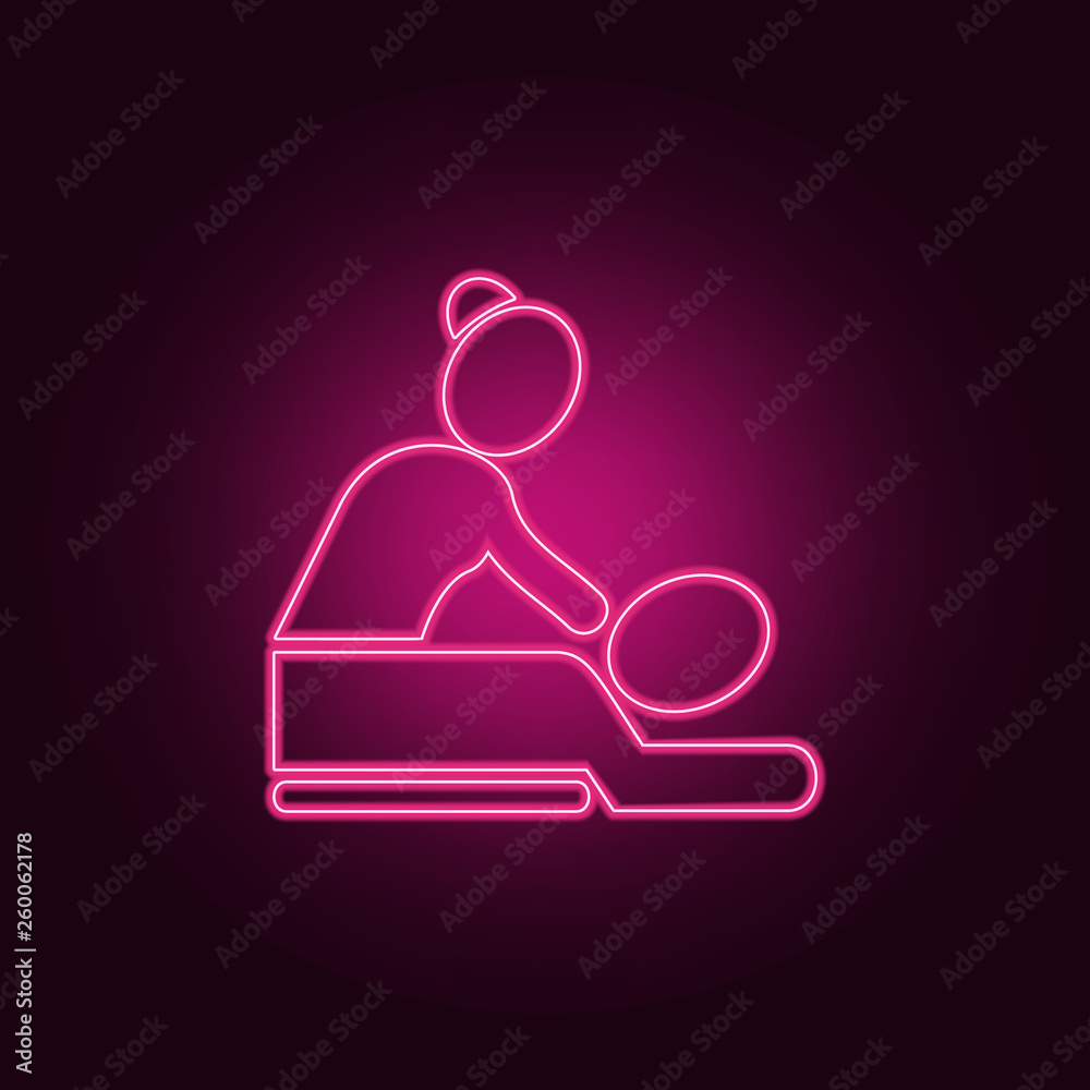 Spa massage icon. Elements of SPA in neon style icons. Simple icon for websites, web design, mobile app, info graphics Spa massage icon. Elements of SPA in neon style icons. Simple icon for websites, web design, mobile app, info graphics