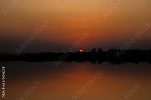 sunset over lake © deepak