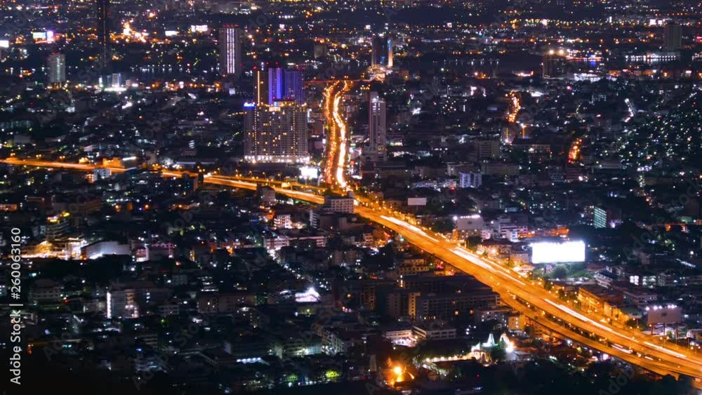 Timelapse of Bangkok cityscape night light Timelapse of Bangkok cityscape night light