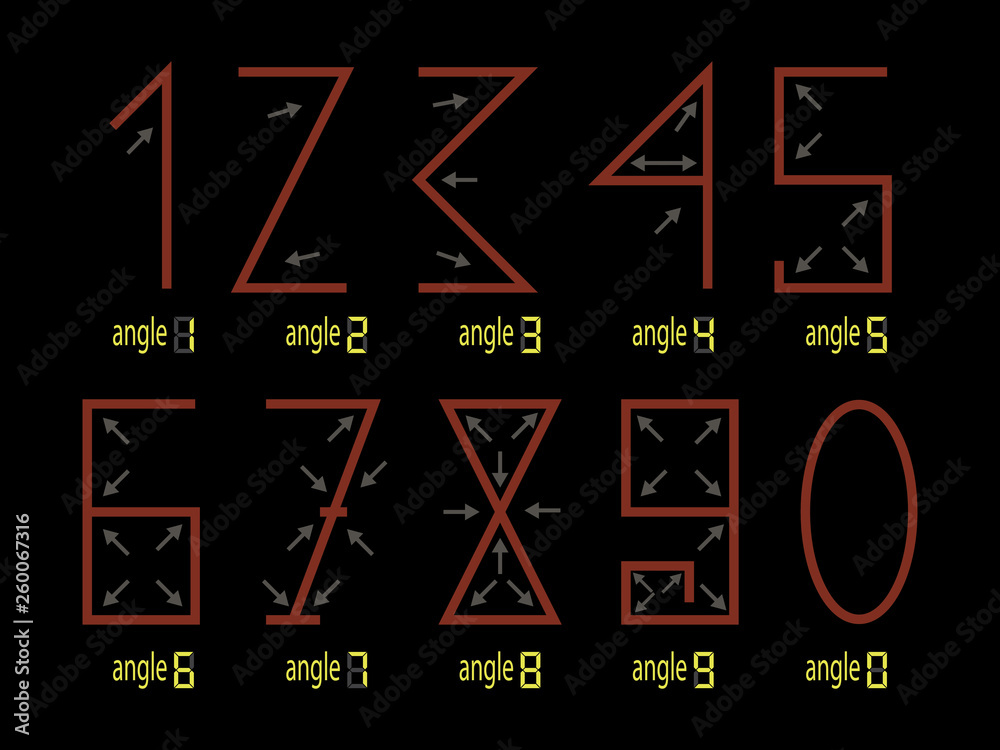 The figures of the number one two three four five five seven eight nine ...
