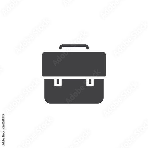 Portfolio case vector icon. Business bag filled flat sign for mobile concept and web design. Briefcase glyph icon. Symbol, logo illustration. Pixel perfect vector graphics