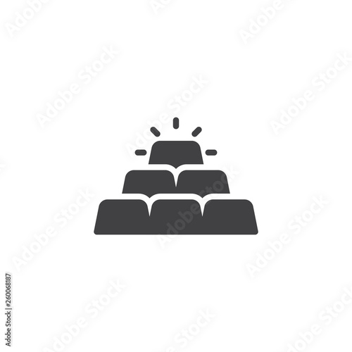 Gold bars pyramid vector icon. filled flat sign for mobile concept and web design. Stack of shiny gold ingots glyph icon. Symbol, logo illustration. Pixel perfect vector graphics