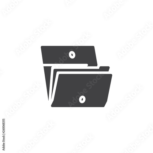 Files folder vector icon. Dossier folder filled flat sign for mobile concept and web design. Open folder with documents glyph icon. Symbol, logo illustration. Pixel perfect vector graphics