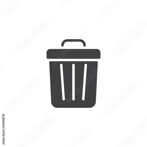Trash can vector icon. filled flat sign for mobile concept and web design. Garbage bin glyph icon. Delete symbol, logo illustration. Pixel perfect vector graphics