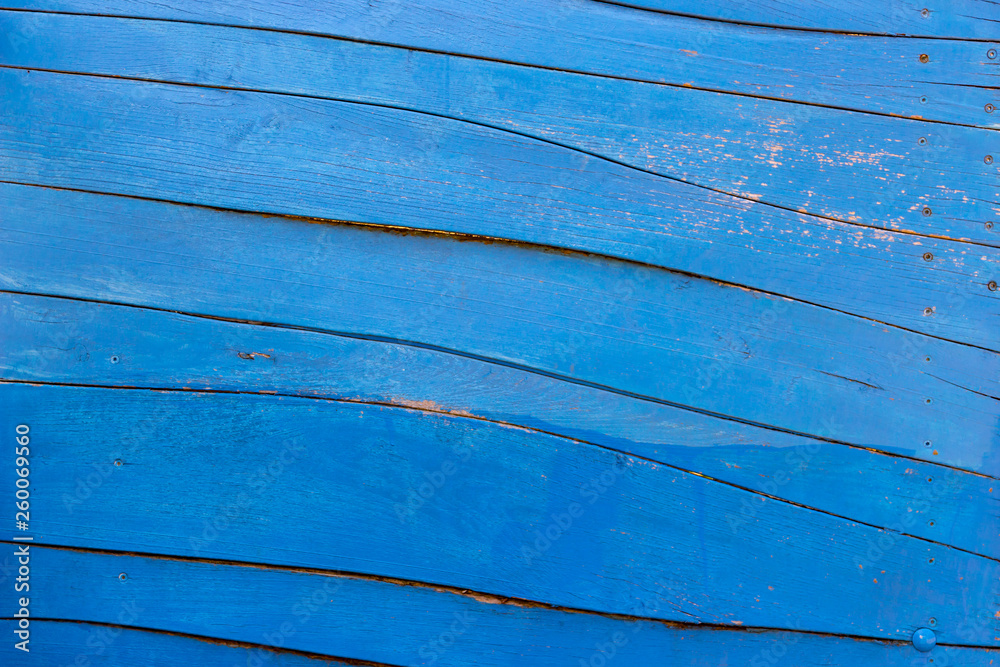 Obraz premium Blue wooden plank wall