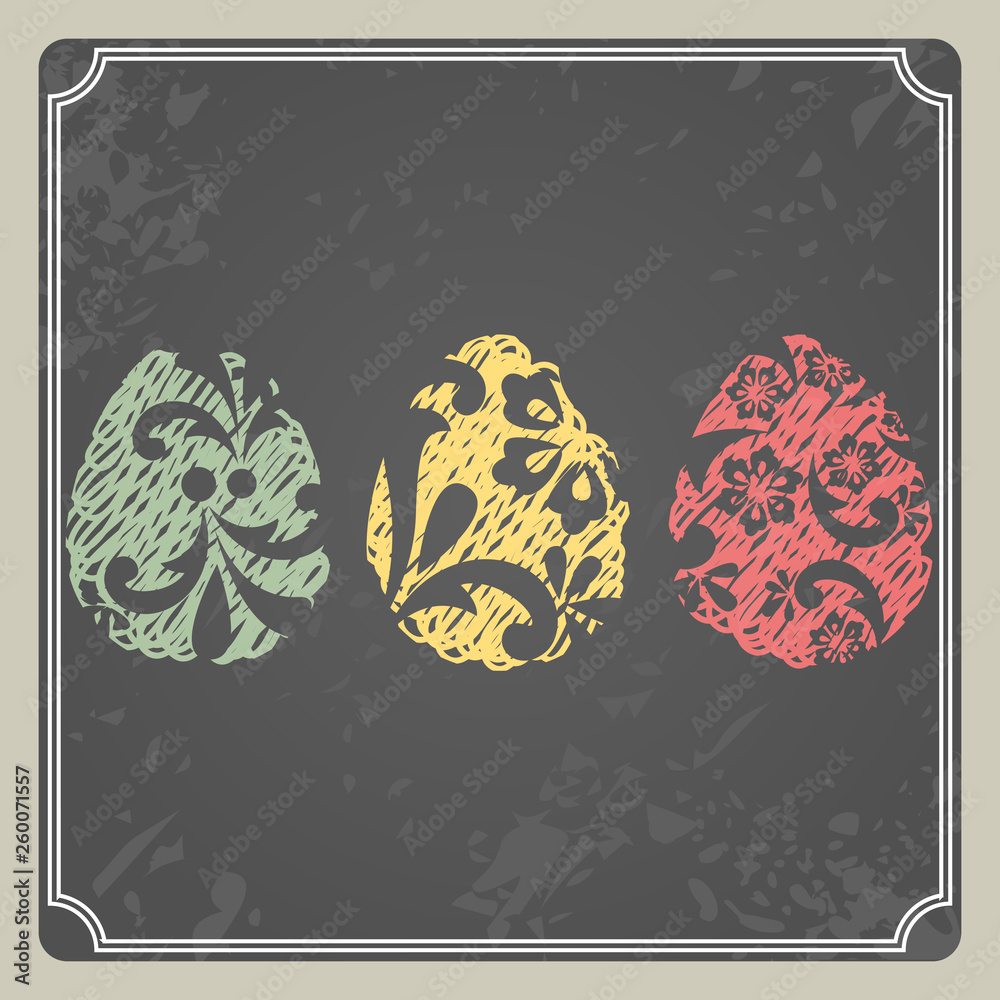Fototapeta premium Beautiful Easter eggs illustration