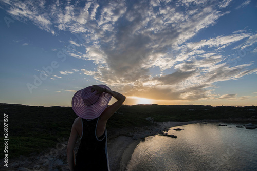 Sunset on La Licciola Beach in Sardinia photo