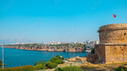 Hidirlik Tower During the day. Shoot in Antaya, Turkey. photo