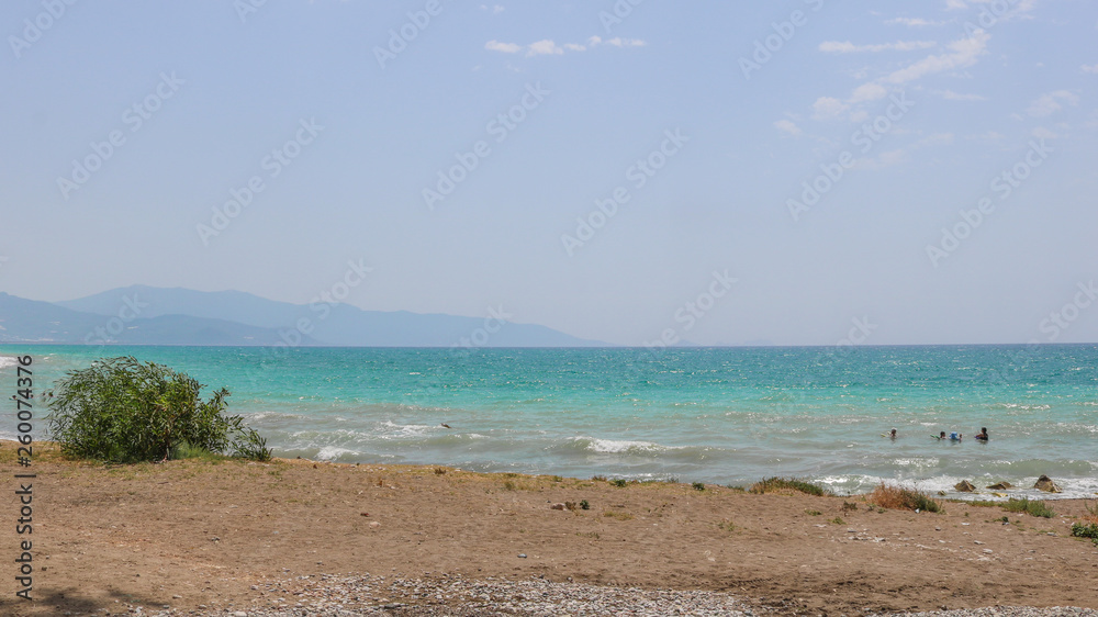 Sunny beach in Finike, Turkey. Shoot in July 2018