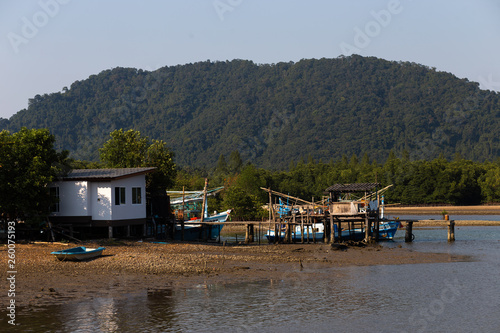 Small fishermen's village view in Thailand's Ko Chang island in April 2018 photo