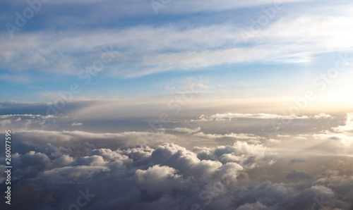 thunder storm from above with a blanket of clouds © woitzel