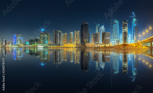 Panoramic view of Dubai Business bay  UAE