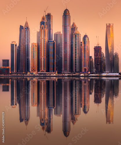 Dubai Marina bay view from Palm Jumeirah, UAE