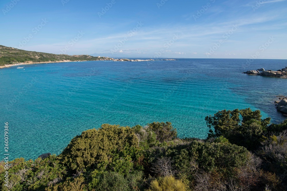 Panorama of the Marmorata Beach in Sardinia Panorama of the Marmorata Beach in Sardinia