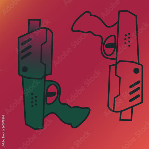 gun, background, guns, isolated, white, pistol, firearm, handgun, danger, weapon, army, vector, ammunition, black, illustration, concept, metal, equipment, steel, protection, fire, security, police, m