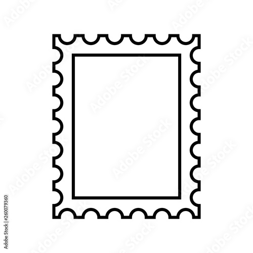 Postage stamp outline, vector icon.  Postal, mail stamp outline. Postage Stamp outline icon.