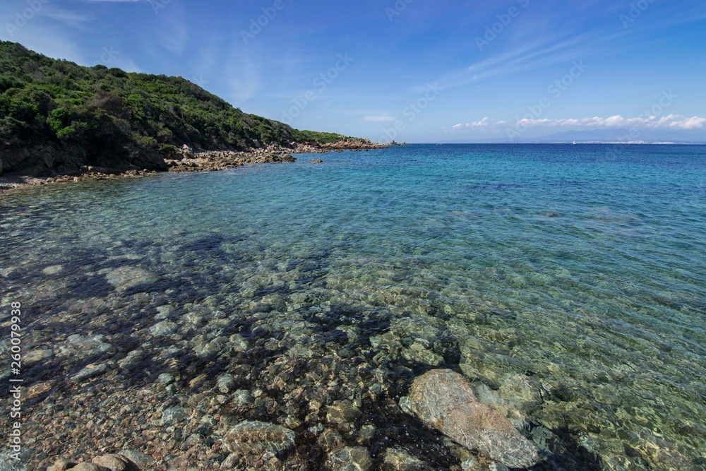 Panorama of La Ficaccia beach in Sardinia Panorama of La Ficaccia beach in Sardinia