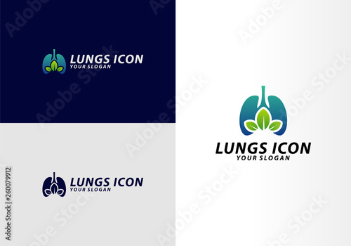 Nature Lungs logo concept, Lungs Health logo template, Lung care logo vector, Icon Symbol