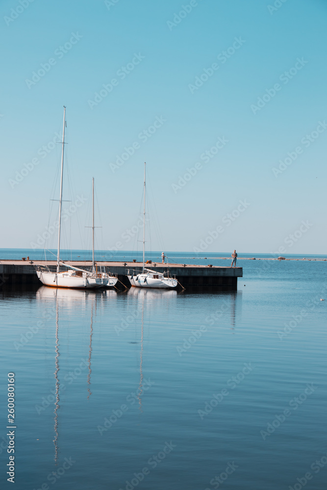 Fototapeta premium Blue sea . Gulf of Finland in the summer. Sea in calm weather. Baltic Sea.