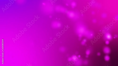 4k Purple Light Beams, Bokeh Floating on Colorful Dark to Purple, Gradient Background in Motion. Looped 3d Animation of Dynamic Particles Turning in the Air with Bokeh Video