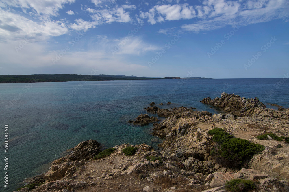 Panorama of the Lu Pultiddolu beach in Sardinia Panorama of the Lu Pultiddolu beach in Sardinia