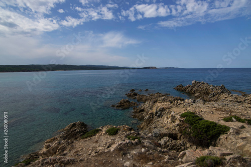 Panorama of the Lu Pultiddolu beach in Sardinia